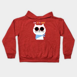 Cool Cat in Shades Kids Hoodie